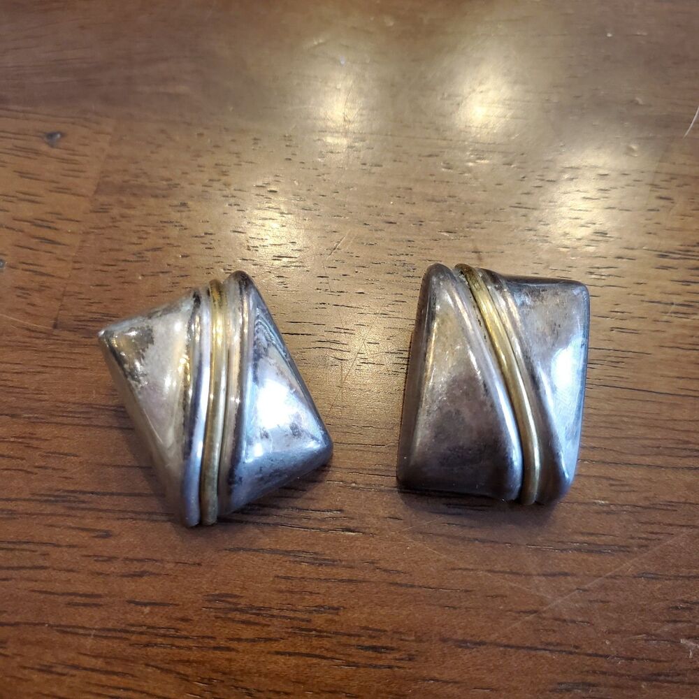 Sterling Silver Mexico 925 TS-30 Vintage Clip on Earrings